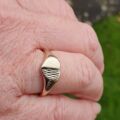 Heart Signet Ring in 9ct Gold, a UK L 1/2 or a US 6 1/4