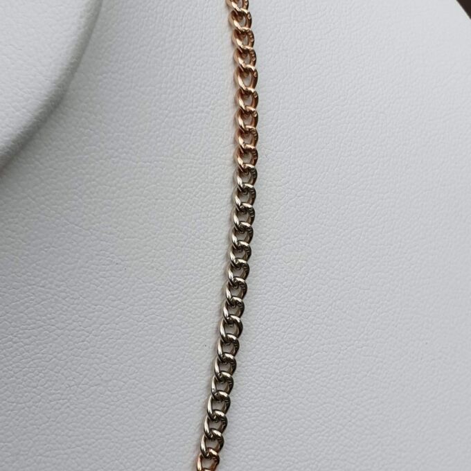 Vintage Two Coloured Curb Chain with Dog Clip in 9ct Gold