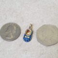 Blue Enamel Baby Shoe in 9ct Gold