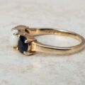 Opal and Sapphire Trilogy Ring in 9ct Gold, a UK J 1/2 or a US 5 1/4.