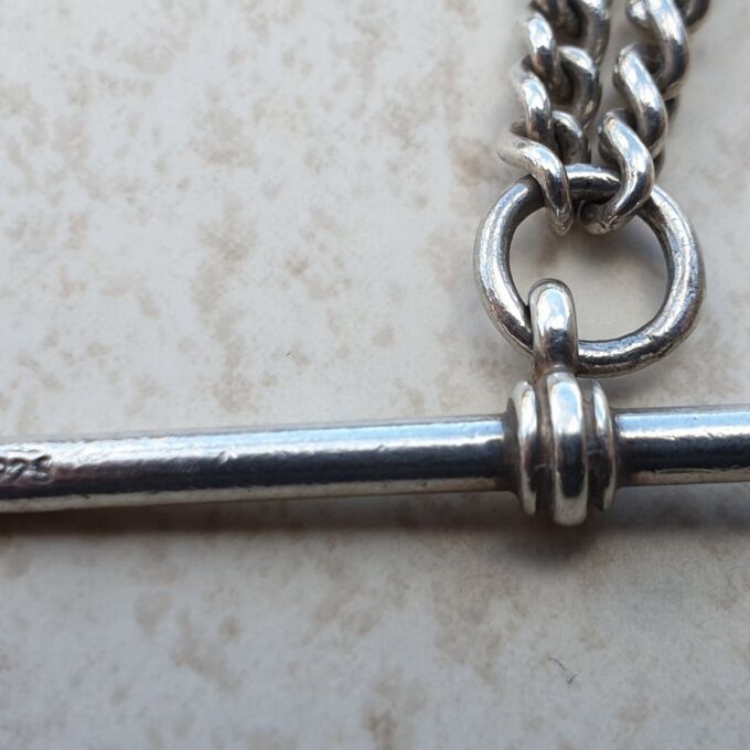 Sterling Silver Curb Chain with T Bar and Dog Clip