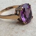 Synthetic Colour Change Sapphire Ring in 9ct Gold,  a UK J1/2 or a US 5 1/4.