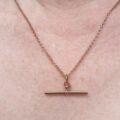 Simple T Bar Fob Pendant in 9ct Rose Gold