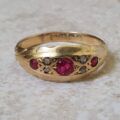 Edwardian Ruby and Diamond Ring in 18ct gold.