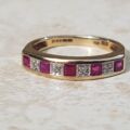 Ruby and Diamond Stacking Band in 9ct Gold, a UK K or a US 5 1/2.