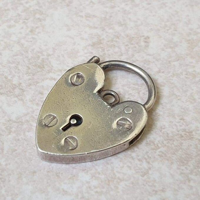 Reserved – Plain Heart Padlock in Sterling Silver