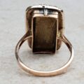 Antique Mourning Ring with Hair in 9ct Gold, a UK K 1/2 or a US 5 3/4.