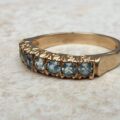 Blue Paste Half Eternity Stacking Band in 9ct Gold,  a UK M 1/2 or a US 6 3/4.
