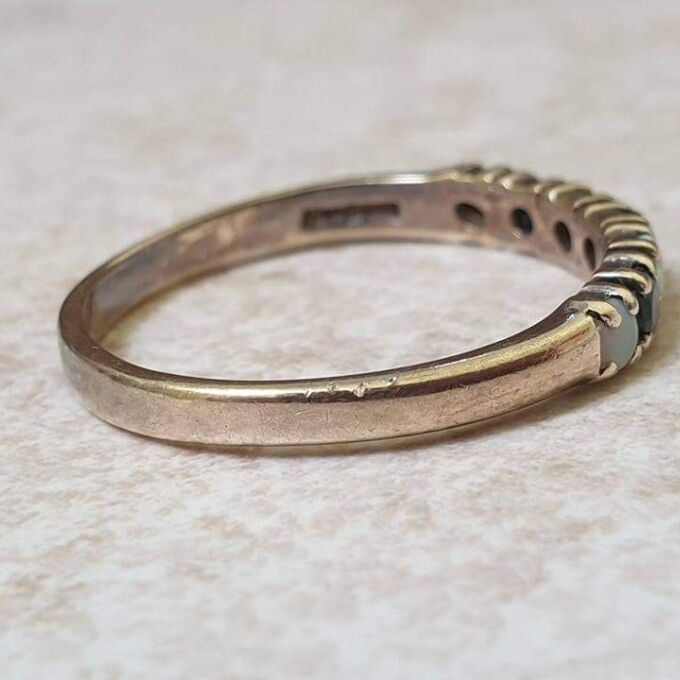 Opal and Sapphire Band ring in 9ct Gold.