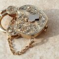 Ornate Heavy Padlock with Key in 9ct Gold