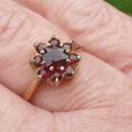 Garnet Cluster ring in 9ct Gold.