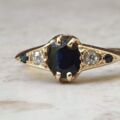 Vintage Sapphire and Diamond Ring in 18ct Gold, a UK L 1/2 or a US 6 1/4