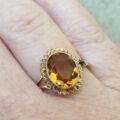 Oval Citrine Solitaire Ring in 9ct Gold, a UK Q or a US 8 1/2