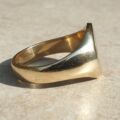 Oval Part Engraved Signet Ring in 9ct Gold.