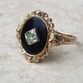 Vintage Onyx Ring in 10k Rose and Yellow Gold, a UK J or a US 5