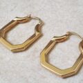 Geometric Design Hoops in 9ct Gold