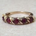 Five Stone Ruby Ring in 9ct Gold.