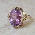 Reserved – Oval Amethyst Solitaire Ring in 9ct Gold.