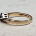 Sapphire and Diamond Trilogy Bypass Ring in 9ct Gold, a UK I 1/2 or a US 4 3/4.
