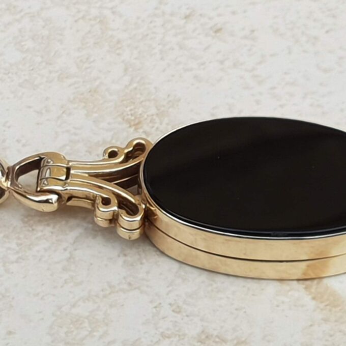 Onyx and Bloodstone Locket in 9ct Gold
