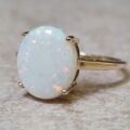 Simple Opal Solitaire Ring in 9ct Gold.