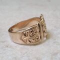 Ornate Wide Buckle Ring in 9ct Gold.