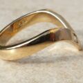 Diamond Set Wishbone or Chevron Ring in 18ct Gold,  a UK K 1/2 or a US 5 3/4.