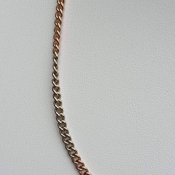 Vintage Two Coloured Curb Chain with Dog Clip in 9ct Gold
