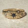 Sapphire and Diamond Ring in 9ct Gold, a UK M 1/2 or a US 6 3/4