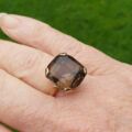Heavy Smoky Quartz Ring in 9ct Gold.