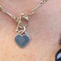 Fancy Link T Bar Necklace in Sterling Silver
