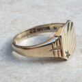 Diamond Set Sunray Signet Ring in 9ct Gold, a UK U 1/2 or a US 10 1/2