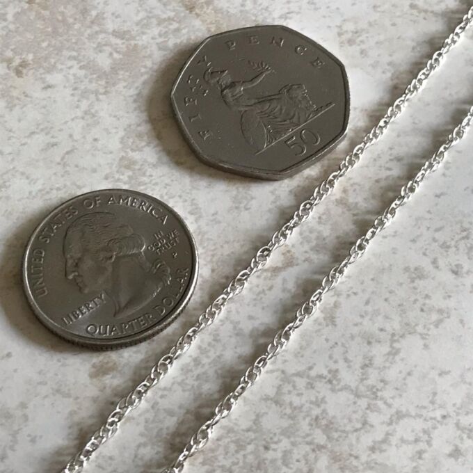 Rope Chain in Sterling Silver, 24 inches.