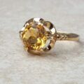 Citrine Solitaire Ring in 9ct Gold, a UK O or a US 7 1/2.