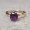 Amethyst Solitaire Ring in 9ct Gold.