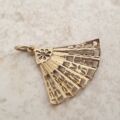 Filigree Ornate Fan Pendant Charm in 9ct Gold