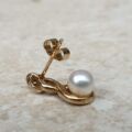 Pearl Infinity Drop Earrings in 9ct Gold