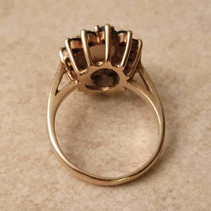 Opal and Sapphire Cluster Ring in 9ct Gold.