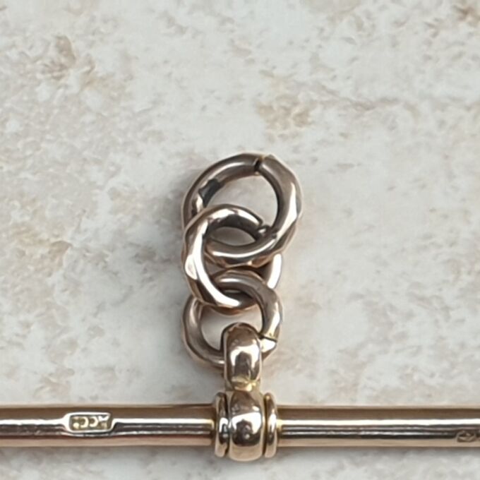 Plain T Bar Pendant Fob in 9ct Rose Gold