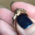 Horse Head and Mane Ring in 9ct Gold,  a UK O or a US 7 1/4.