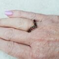 Gorgeous Garnet Chevron Wishbone Ring in 9ct Gold, a UK L 1/2 or a US 6 1/4.