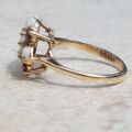 Opal and Garnet Cluster Ring in 9ct Yellow Gold, a UK J or a US 5.