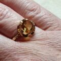 Citrine Solitaire Ring in 9ct Gold, a UK O or a US 7 1/2.