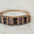 Sapphire and Paste Duo Stone Band in 9ct Gold,  a UK N or a US 7.