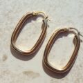 Squared Hoop Earrings in 9ct Gold