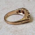 Five Stone Garnet Ring in 9ct Gold.