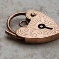 Small Engraved Working Heart Padlock in 9ct Rose Gold
