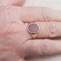 Oval Carnelian Signet Ring in 9ct Gold,  a UK N or a US 7.