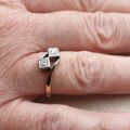 Art Deco Diamond Ring in 9ct Gold and Platinum, a UK N 1/2 or a US 7 1/4.