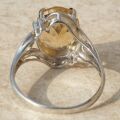 Big Fancy Citrine in 9ct White Gold.
